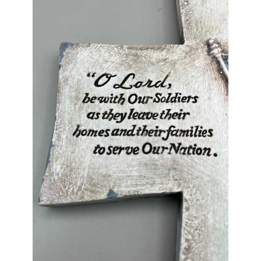 Patriotic‎ Prayer for our Soldiers Wall Cross Plaque American Flag Decor 10x7.5